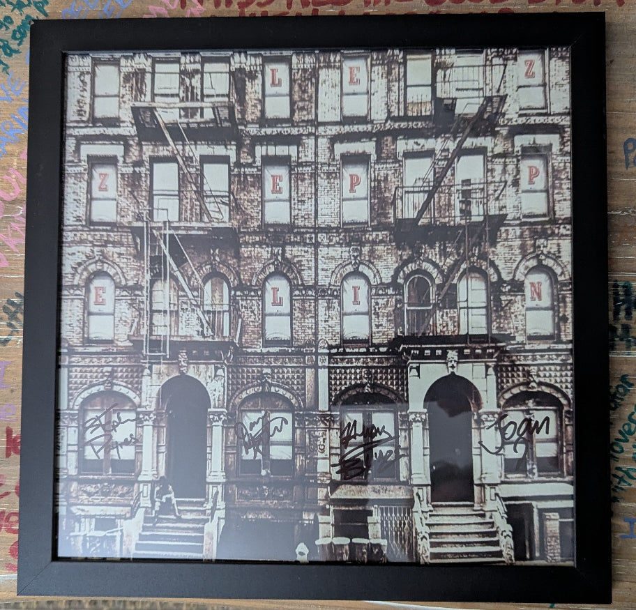 Vintage Lez Zeppelin Physical Graffiti Poster - Signed and Framed